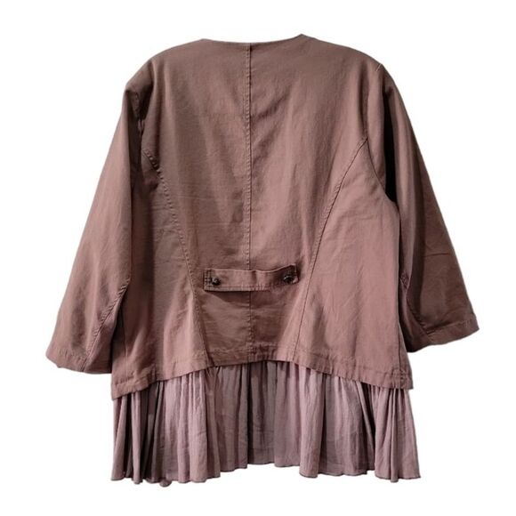 Torrid tan twill georgette peplum jacket Size 2 military mixed media = 2XL - Picture 4 of 10